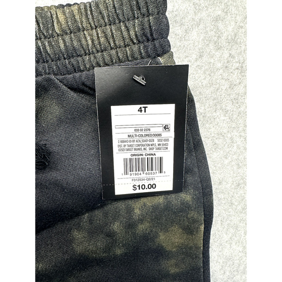 Art Class Boy Sweatpants Drawstring Size 4T Tie Dye Black & Green NWT - Picture 5 of 8